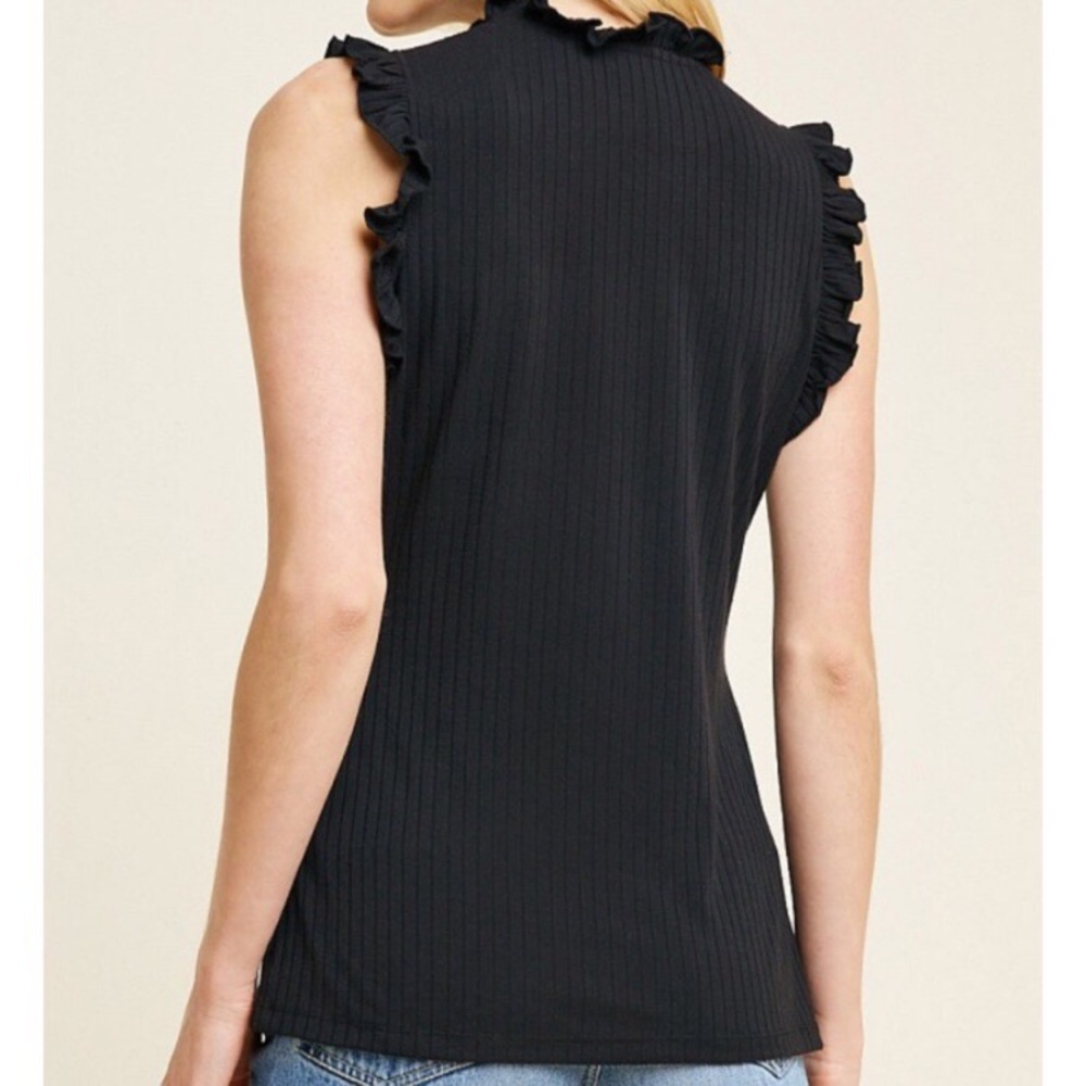 GWYNETH Black ruffle tank - Picture 5 of 8